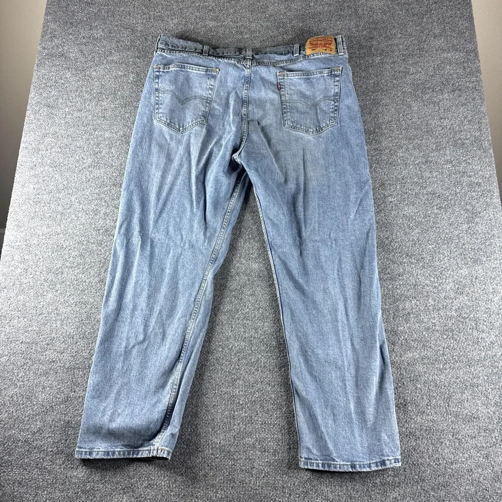 VINTAGE Levis 550 Jeans Mens 42x30 Blue Light Wash Tapered Cotton Workwear Y2K